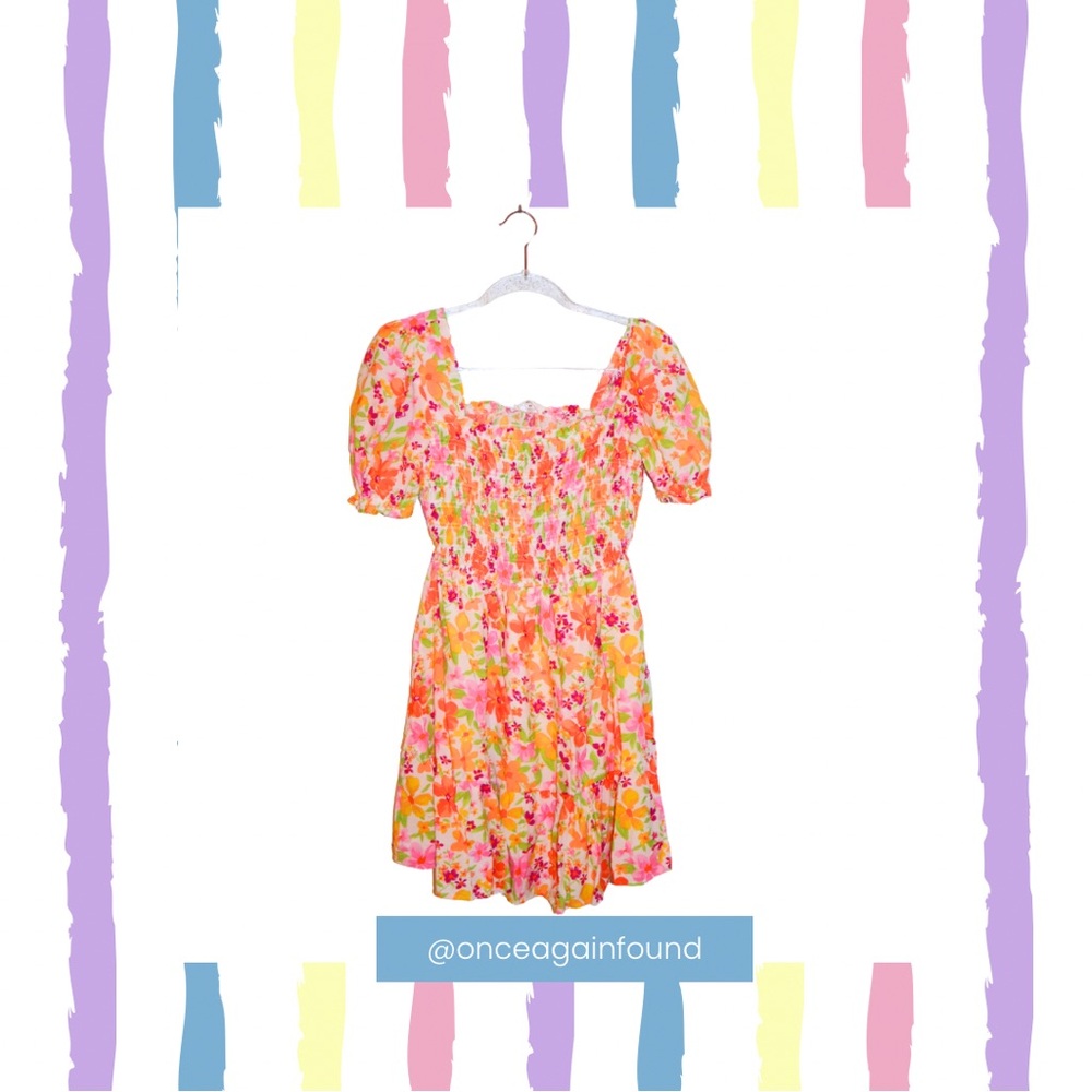 Mine Floral Mini Dress - Pink, Orange, Yellow